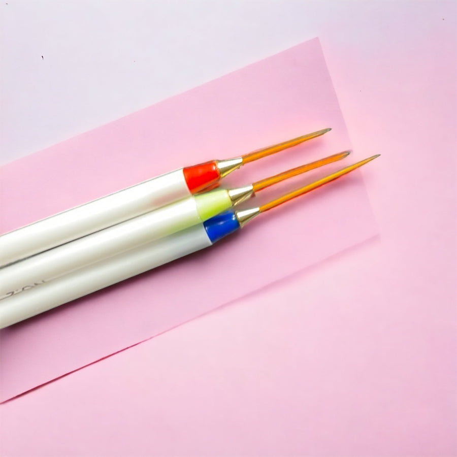 3pcs Detail Paint Brushes 10mm Nylon Miniature Painting Brush(1#), Pink