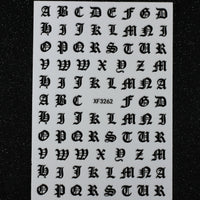Nail Art Stickers: Old English Letters