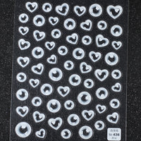 Nail Art Stickers: Hearts and Bubbles