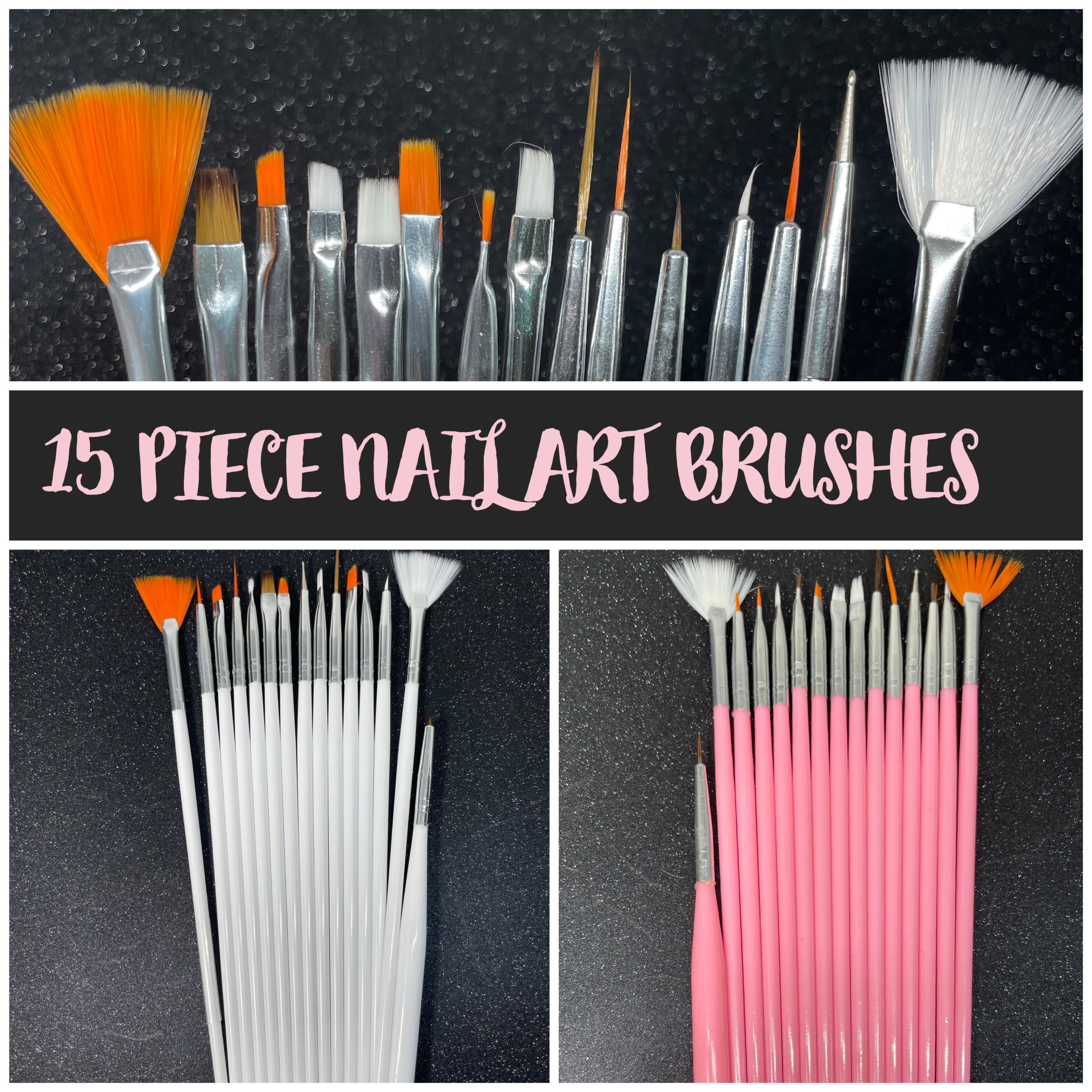 Nail Art Brushes Set Lofuanna 3Pcs Nail Tips Art Design Tools with Pol –  New Darling